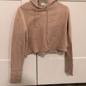 cropped indie pink hoodie